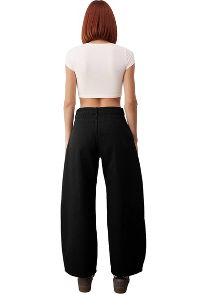 Kadın Haki Gabardin Yüksek Bel Bol Kesim Pantolon Fonksiyonel Dayanıklı Kaliteli Konforlu Şık fiyatları