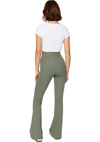 Kadın Yüksek Bel Flare Ispanyol Paça Örme Tayt Pantolon Fonksiyonel Dayanıklı Kaliteli Şık fiyatları