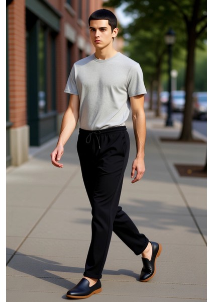 Erkek Slim Fit Kumaş Pantolon Günlük Kullanım Fonksiyonel Dayanıklı Kaliteli Konforlu Spor fırsatları