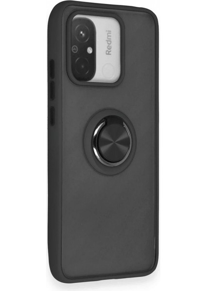 Xiaomi Redmi 12C Kılıf Montreal Yüzüklü Silikon Kapak - Siyah fiyatları