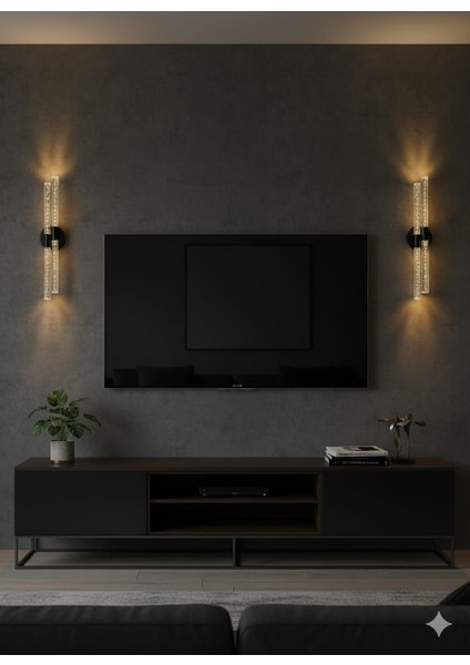 Bhbackhome Bubbletrio Şık ve Zarif Modern LED Duvar Aplik 51 cm Siyah fırsatları