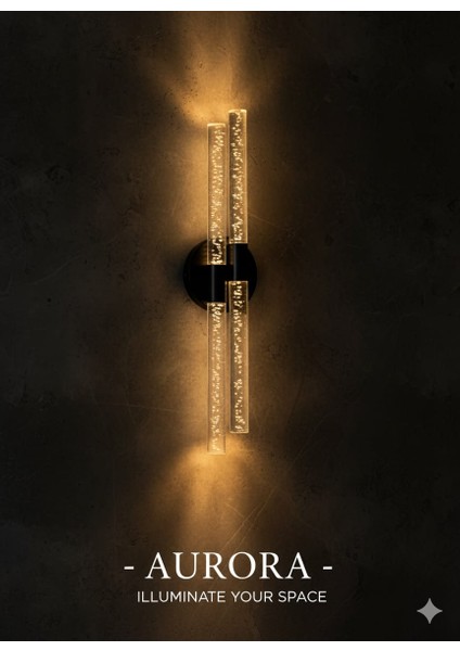 Bhbackhome Bubbletrio Şık ve Zarif Modern LED Duvar Aplik 51 cm Siyah