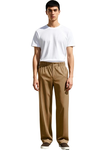 Erkek Düz Renk Geniş Kesim Kumaş Pantolon Fonksiyonel Dayanıklı Kaliteli Konforlu Estetik Şık