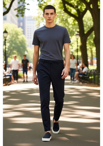 Kadın Için Slim Fit Kumaş Dokuma Pantolon Beli Bağlama Detaylı Açık Fonksiyonel Dayanıklı Şık fırsatları