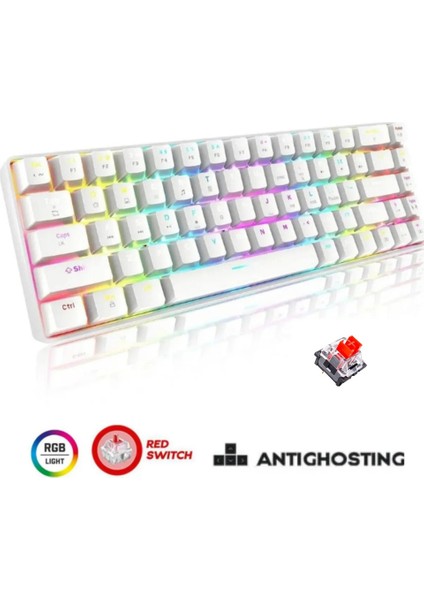 T60 Beyaz Rgb Klavye Kablolu Gaming Oyuncu Klavyesi T60 fırsatları
