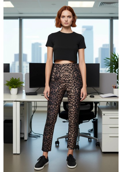 Kadın Yüksek Bel Dar Paça Dokuma Kumaş Pantolon Fonksiyonel Dayanıklı Kaliteli Konforlu Şık modelleri