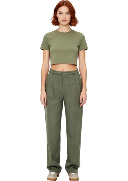 Kadın Straight Kesim Dokuma Kumaş Pantolon Fonksiyonel Dayanıklı Kaliteli Konforlu Estetik