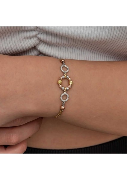 Hk Gümüş Kadın Bileklik Renkli Halka Dorika |Gümüş Takı Hediyelik Ürünler modelleri