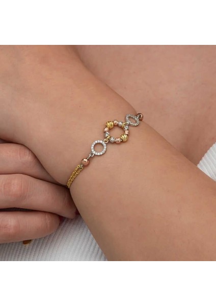 Hk Gümüş Kadın Bileklik Renkli Halka Dorika |Gümüş Takı Hediyelik Ürünler indirimleri