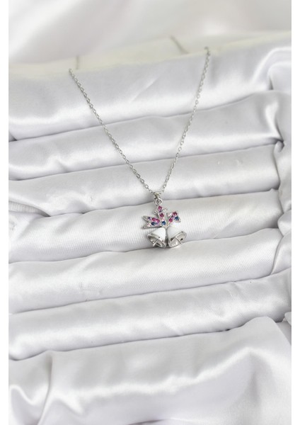 Zarif Boyunlar Için Silver Çelik Zincir Chirtsmas Bell Yılbaşı Tema Kadın Kolye