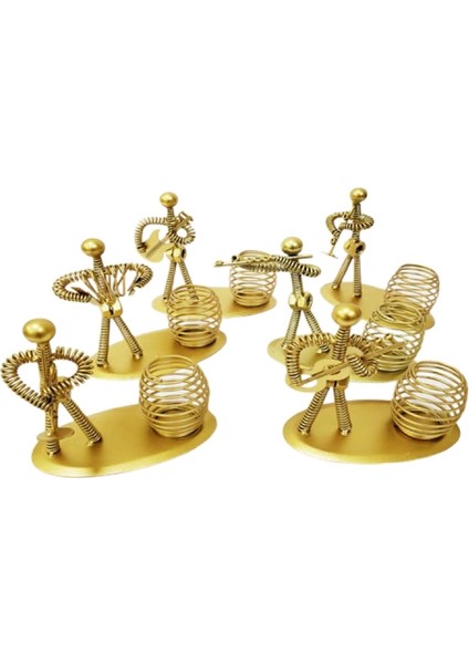 Dekoratif Sarı Metal Adam Müzisyen Kalemlik