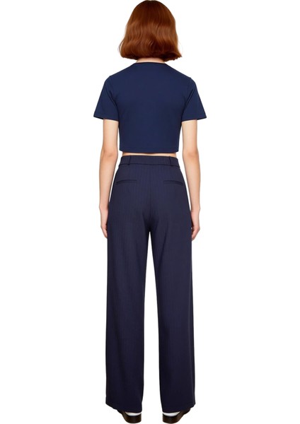 Kadın Wide Leg Çizgili Dokuma Pantolon Fonksiyonel Dayanıklı Kaliteli Konforlu Estetik Şık fiyatları