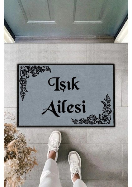 Soyisimli Şık Çerçeveli Kişiye Özel Tasarım Kapi Paspas 60X40CM Kapi Onu Paspasi