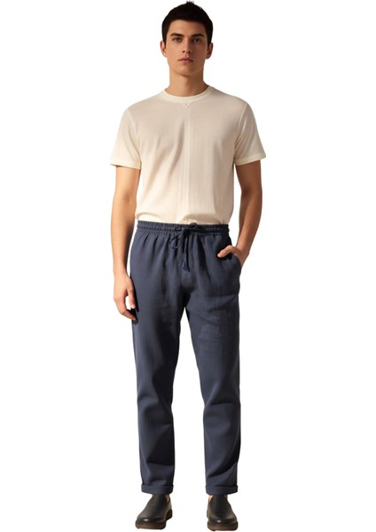 Kadın Keten Regular Fit Yüksek Bel Pantolon Fonksiyonel Dayanıklı Kaliteli Konforlu Modern