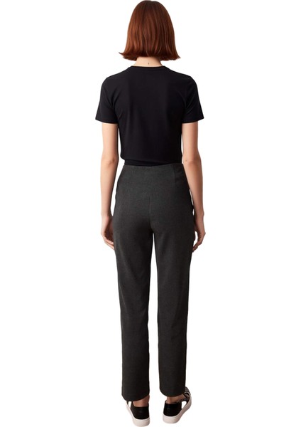 Kadın Yüksek Bel Dar Paça Dokuma Pantolon Fonksiyonel Dayanıklı Kaliteli Konforlu Estetik Şık fiyatları