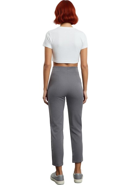 Kadın Yüksek Bel Dar Paça Dokuma Kumaş Pantolon Fonksiyonel Dayanıklı Kaliteli Konforlu Şık fiyatları