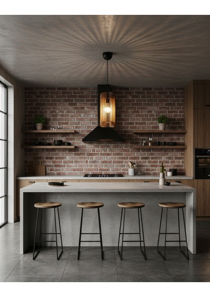 Tekli Ahşap Kafes Sarkıt Avize 14X14X30 fiyatları