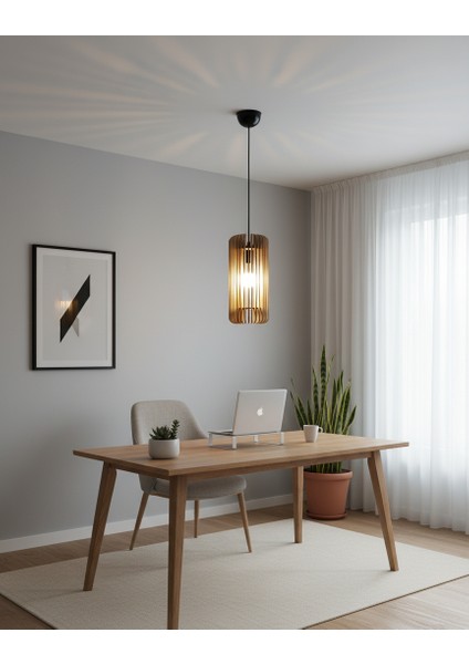 Tekli Ahşap Kafes Sarkıt Avize 14X14X30 modelleri