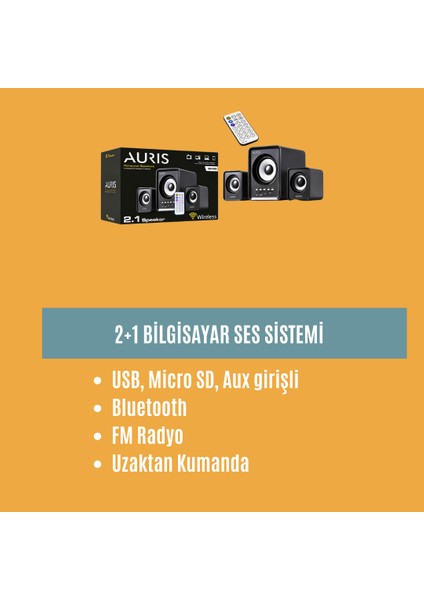Aurıs ARS-PCSP50 2.1 Wireless Bilgisayar Ses Sistemi fiyatları
