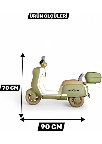 3 Tekerli Akülü Şarjlı Işıklı 6V Motor Müzik Çalarlı Uzaktan Kumandalı 50 Kilo+ 2-7 Yaş indirimleri