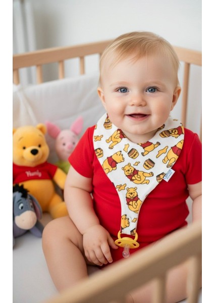 Emzik Tutucu Mama Önlüğü - Winnie The Pooh Desenli %100 Pamuk Kumaş Emzik Askısı fiyatları