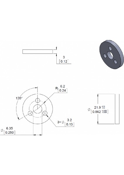 Scooter/kaykay Tekerlekler Için 6 mm Şaft Adaptörü - PL2674