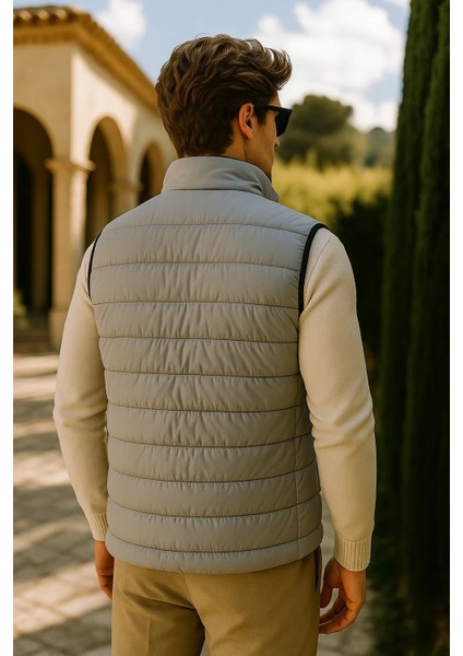 Erkek Kışlık Premium Trend Fermuarlı Gri Şişme Yelek indirimleri