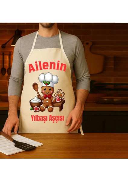 Yeni Yıl Mutfak Önlüğü Yılbaşı Aşçısı Önlük Hediye modelleri