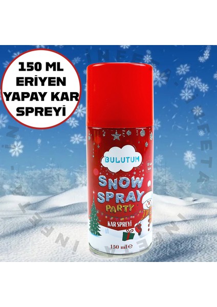 Yılbaşı Parti Eriyen Kar Spreyi 150ML Leke Yapmaz Kutlama Şov Köpüğü Yapay Kar