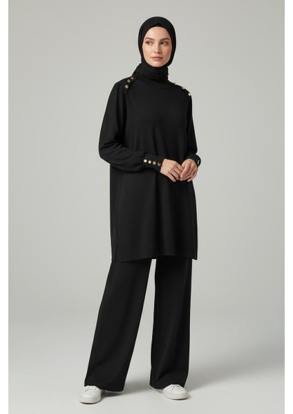 Merserize Kumaş Gold Düğme Detaylı Triko Takım - MDS285528TRTKM fiyatları