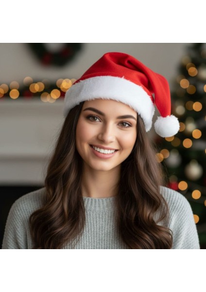 Yılbaşı Şapkası Kırmızı Beyaz indirimleri