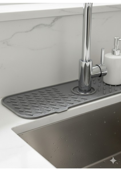 Musluk Altı Silikon Mat Düzenleyici – Bpa’sız, Kaymaz Desen, Mutfak Banyo Lavabo Tezgah Üstü Matı fırsatları