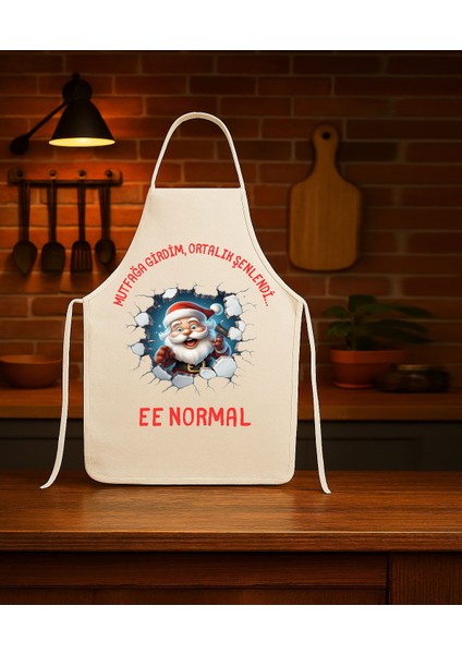 Yılbaşı Mutfak Önlüğü Noel Baba Ortalık Şenlendi Önlük