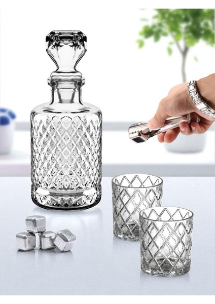 Cam Karaf Sürahi ve 2'li 300 ml Bardak Seti Su Meşrubat Viski Şişesi 1200 ml fiyatları