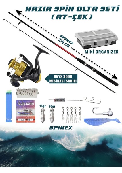 Spinex Spin Olta Seti Hazır Olta Seti At-Çek Olta Seti Spin Olta Kamışı 10-40 fiyatları