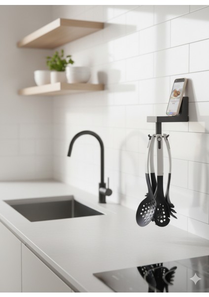 Akıllı Çok Amaçlı Askı Döner Kancalı Mutfak Organizeri | Güçlü Yapışkanlı Doğdu Plastik fırsatları