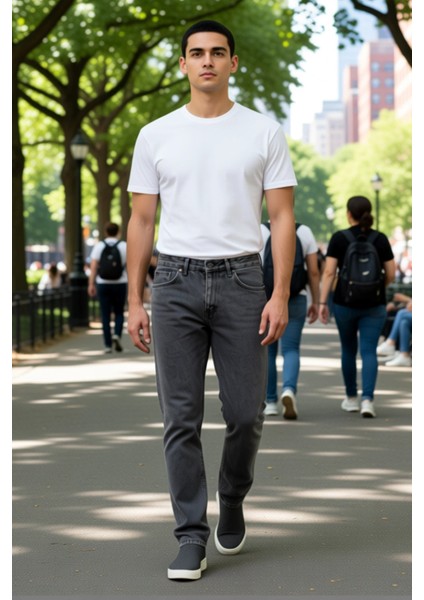 Erkek Relaxed Fit Açık Denim Pantolon Fonksiyonel Dayanıklı Kaliteli Konforlu Estetik Spor fırsatları