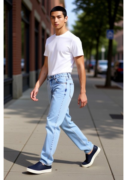 Erkek Açık Düz Kesim Kot Pantolon Fonksiyonel Dayanıklı Kaliteli Konforlu Estetik Premium Şık indirimleri