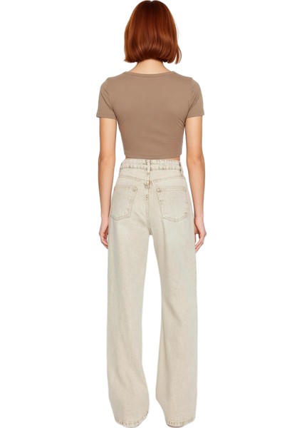 Kadın Wide Leg Denim Pantolon Vintage Kesim Fonksiyonel Dayanıklı Kaliteli Konforlu Modern fiyatları