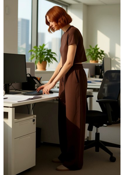 Kadın Yüksek Bel Geniş Paça Keten Pantolon Fonksiyonel Dayanıklı Kaliteli Konforlu Estetik modelleri