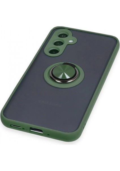 Samsung Galaxy A34 5g Kılıf Montreal Yüzüklü Silikon Kapak - Yeşil indirimleri