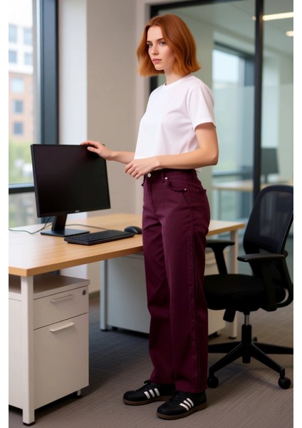 Kadın Yüksek Bel Barrel Kesim Jean Pantolon Fonksiyonel Dayanıklı Kaliteli Konforlu Modern modelleri