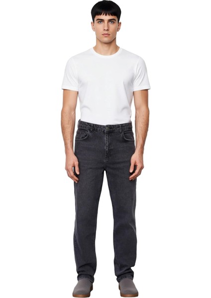 Erkek Antrasit Straight Fit Günlük Kot Pantolon Fonksiyonel Dayanıklı Kaliteli Konforlu Şık