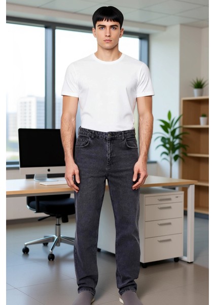 Erkek Antrasit Straight Fit Günlük Kot Pantolon Fonksiyonel Dayanıklı Kaliteli Konforlu Şık fiyatları
