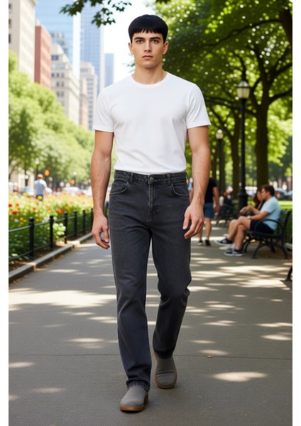 Erkek Antrasit Straight Fit Günlük Kot Pantolon Fonksiyonel Dayanıklı Kaliteli Konforlu Şık modelleri