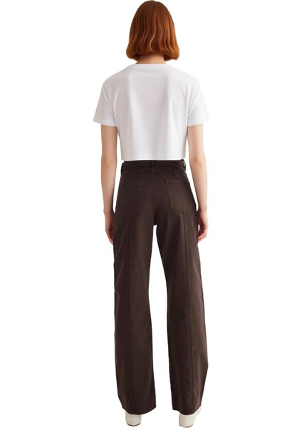 Kadın Geniş Paça Dikiş Detaylı Jean Fonksiyonel Dayanıklı Kaliteli Konforlu Estetik Modern fiyatları