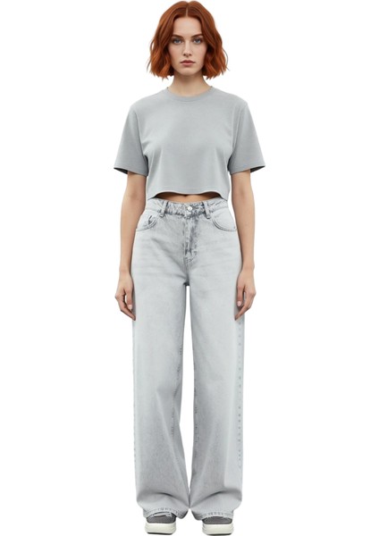 Kadın Açık Palazzo Kesim Denim Pantolon Fonksiyonel Dayanıklı Kaliteli Konforlu Estetik Şık