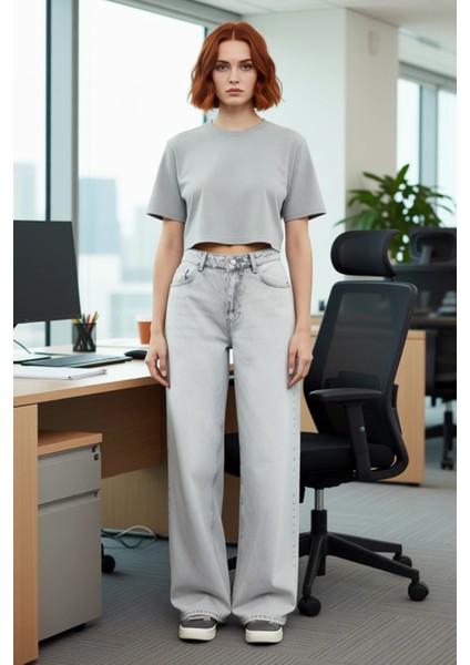 Kadın Açık Palazzo Kesim Denim Pantolon Fonksiyonel Dayanıklı Kaliteli Konforlu Estetik Şık modelleri