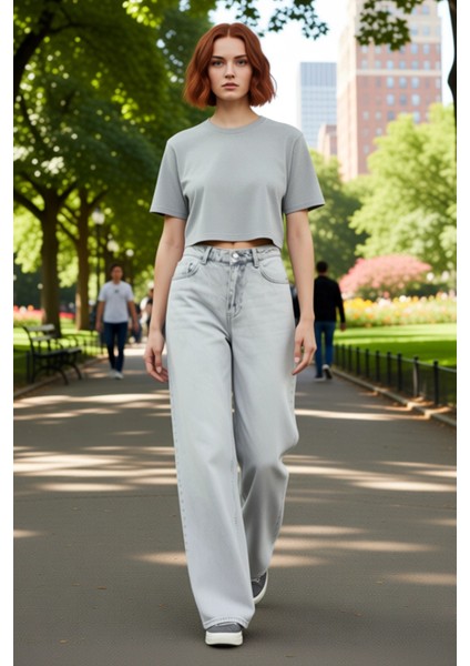 Kadın Açık Palazzo Kesim Denim Pantolon Fonksiyonel Dayanıklı Kaliteli Konforlu Estetik Şık fırsatları