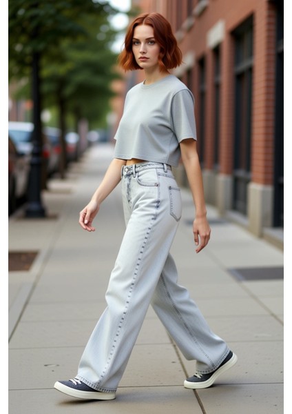 Kadın Açık Palazzo Kesim Denim Pantolon Fonksiyonel Dayanıklı Kaliteli Konforlu Estetik Şık indirimleri